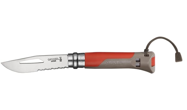OPINEL NO 08 OUTDOOR , fällkniv med inbyggd visselpipa