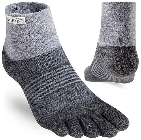 INJINJI WOMENS TRAIL MIDWEIGHT CREW MID Granite, tåstrumpor vandring