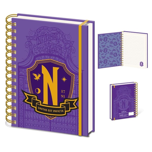 Muistikirja - WEDNESDAY (NEVERMORE SHIELD) A5 WIRO NOTEBOOK