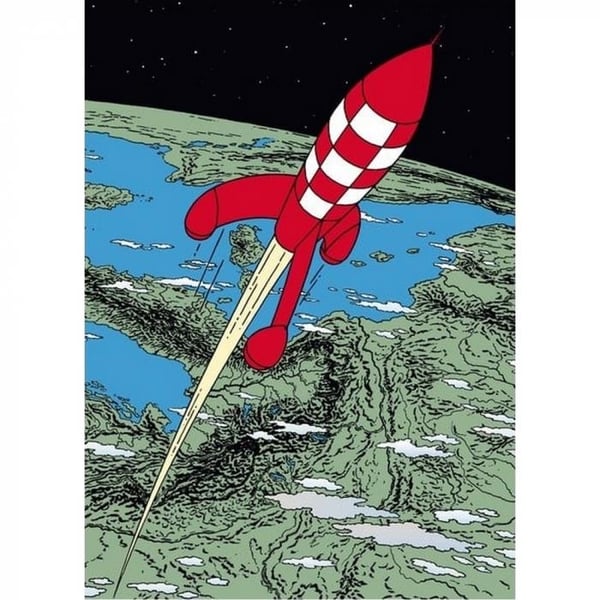 Tintin - Plastlomme A4 - Raket forlader jorden Tintin - Plastlomme A4 - Raket forlader jorden