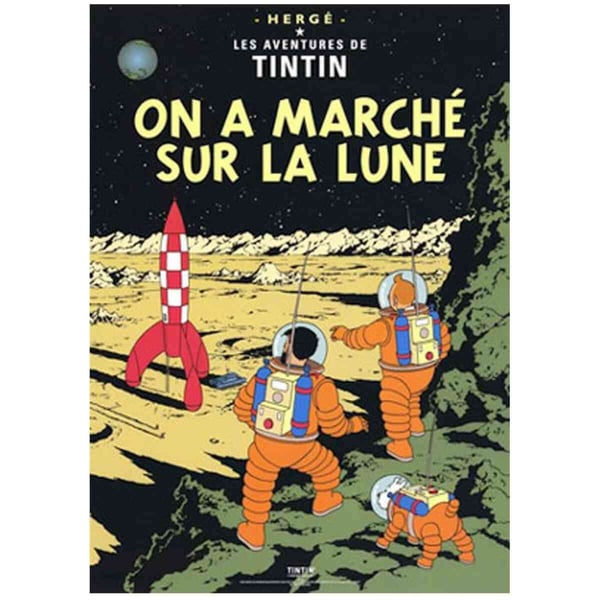 Plakat - Tintin På eventyr på Månen - Månen tur og retur del 2 Plakat - Tintin På eventyr på Månen - Månen tur og retur del 2
