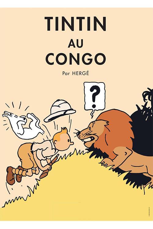 Plakat - Tintin i Congo - Tintin i Congo Originalfarver Plakat - Tintin i Congo - Tintin i Congo Originalfarver