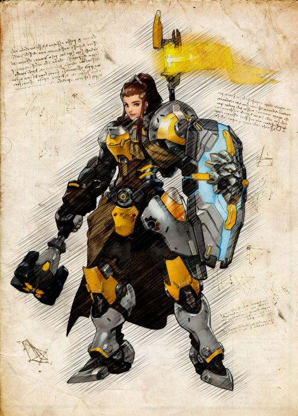 A3-juliste - Overwatch-taideteos - Brigitte