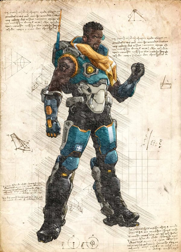 A3-juliste - Overwatch-taideteos - Baptiste