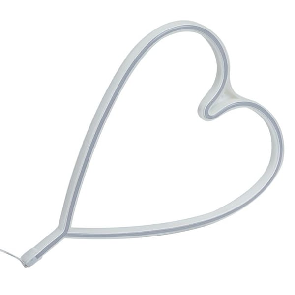 Stor Neon Hjerte Natlampe. 36,3 cm x 30 cm
