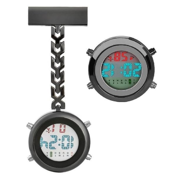 Digital Sykepleierklokke m/Belysning, Alarm mm. Pleieklokke