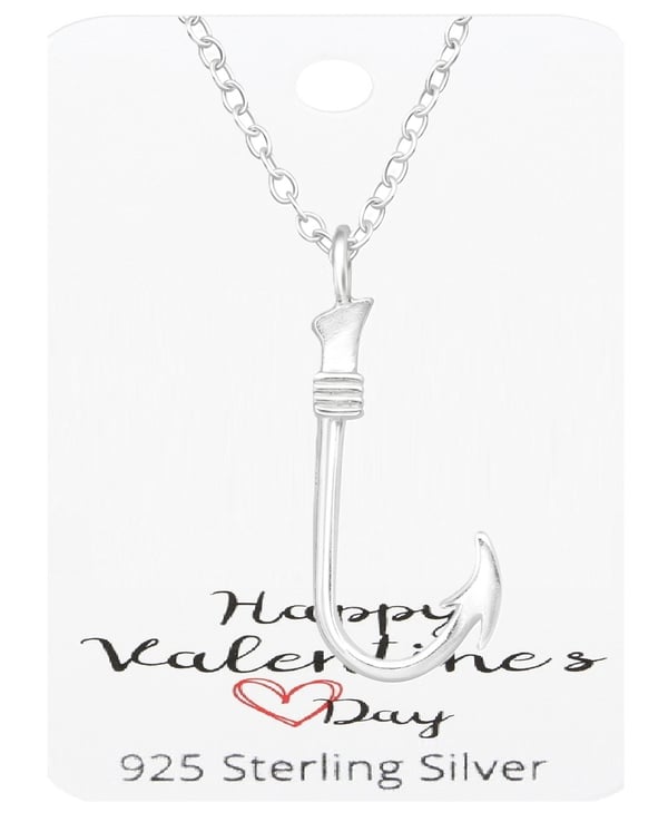 Ægte Sølv 925 Krog m Kæde. Valentinsdag