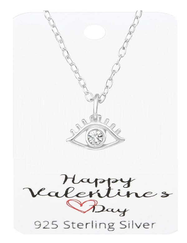 Ægte Sølv 925 Evil Eye m Kæde. Valentinsdag