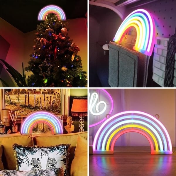 Regnbue USB LED Neon Nattlampe . 30x18cm