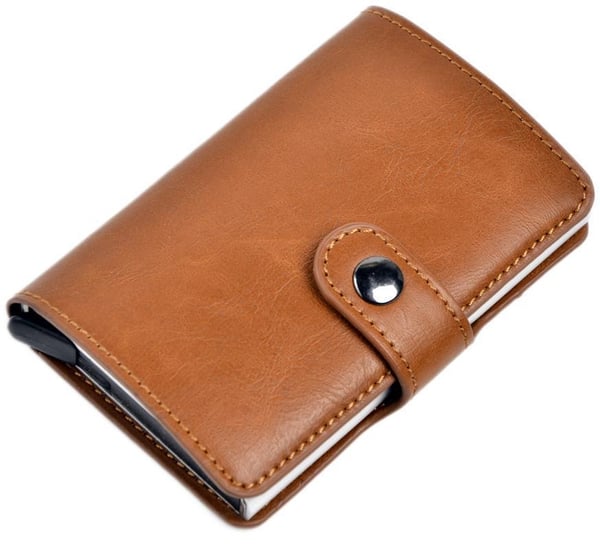 RFID-beskyttelse Pop-up Kortholder m/Jakke og Knapp