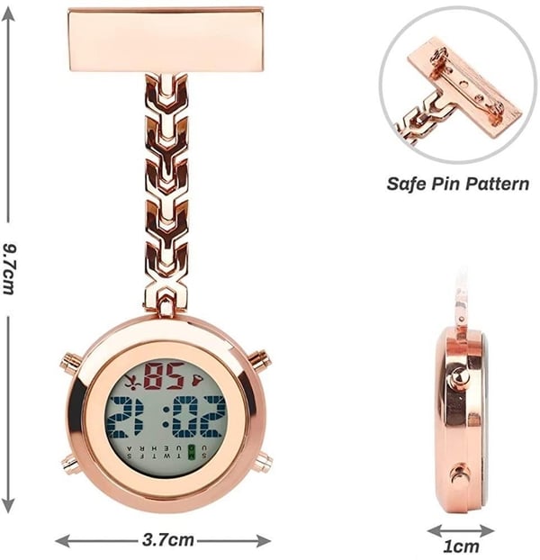 Digital Sykepleierklokke m/Belysning, Alarm mm. Pleieklokke