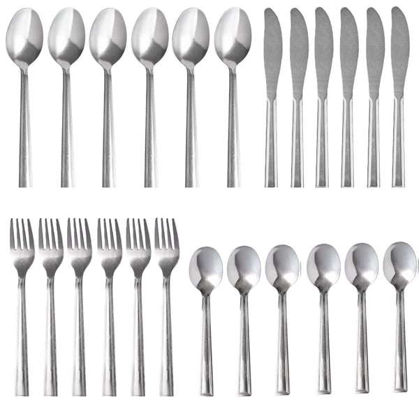 Bestikksett 24 Deler For 6 Personer. Rustfritt