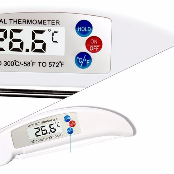 Grilltermomter - Digital Termometer i Vikbar Design