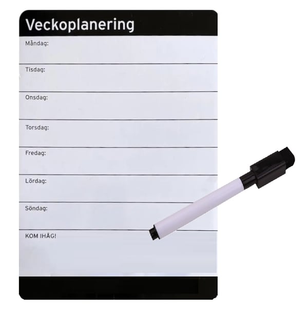 Magnetisk Whiteboard för Veckoplanering . Inkl. Whiteboardpenna m Sudd Magnetisk Whiteboard för Veckoplanering . Inkl. Whiteboardpenna m Sudd