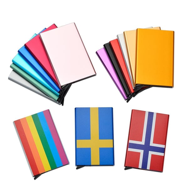 Kortholder med RFID-beskyttelse. Pop-up. 15 forskjellige farger - Svart