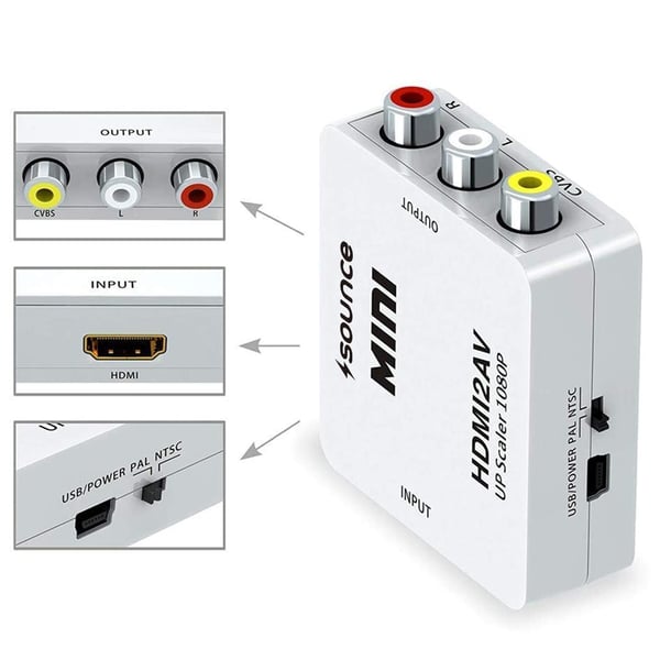 HDMI - AV/RCA 1080P -signaalimuunnin Universal