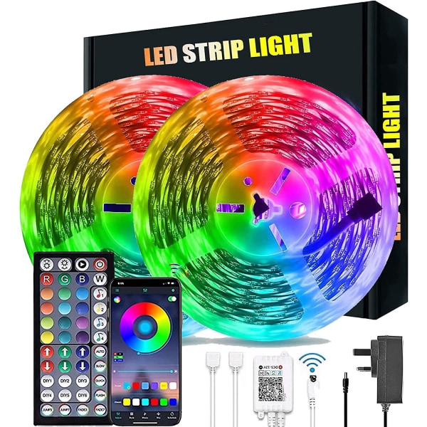 20 m LED-lys med Bluetooth RGB-funktion – LED-lyskæder og tape-lys