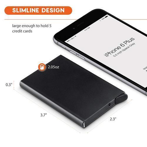 Card holder Aluminum compartment with RFID protection