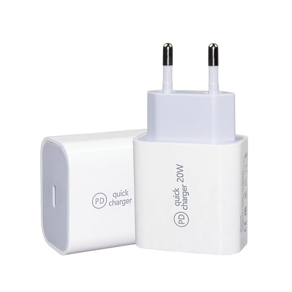 iPhone charger for Apple 11/12 USB-C power adapter 20W PD White
