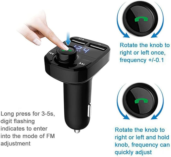 FM-lähetin X8 Bluetoothilla ja handsfreellä