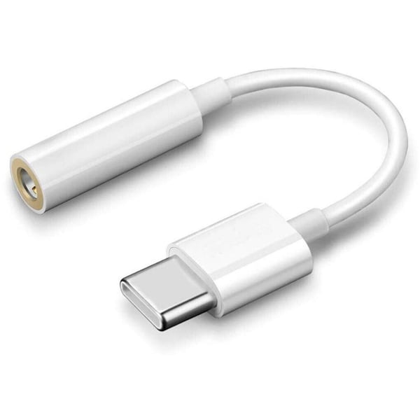 USB-C - 3,5 mm:n adapteri Samsung S20 S21 S22 -puhelimille, valkoinen