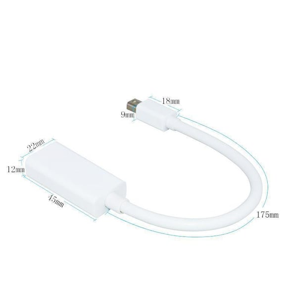 Macbook Thunderbolt Displayport - HDMI-sovitin, valkoinen