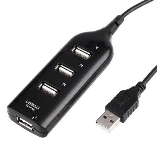 4-porttinen USB 2.0 -keskitin, musta 4-porttinen USB 2.0 -keskitin, musta