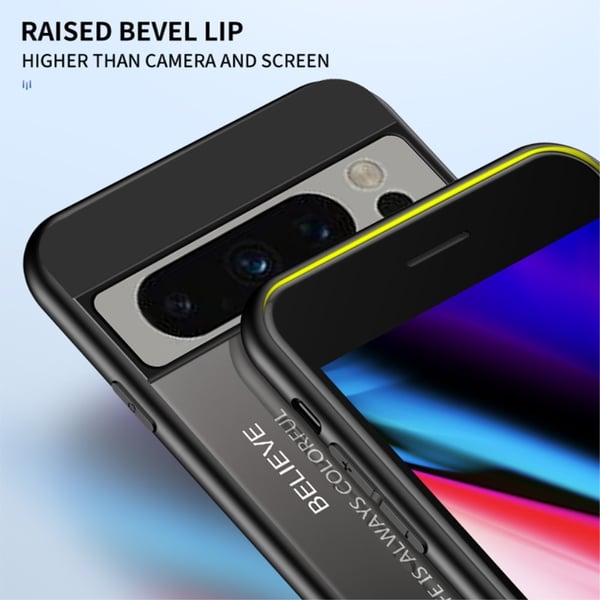 SKALO Google Pixel 8 Pro Gradient Hærdet glas TPU Cover - Pink