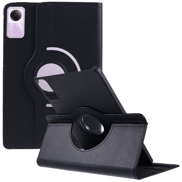 SKALO Xiaomi Redmi Pad SE 360 Litchi Fodral - Svart