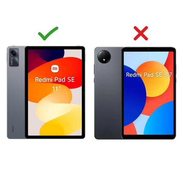 SKALO Xiaomi Redmi Pad SE 360 Litchi Flip Cover - Mørkeblå