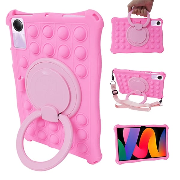 SKALO Xiaomi Redmi Pad SE Shock Resistant Armor Popit Silicone Kuori - Pinkki