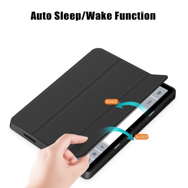 SKALO Xiaomi Redmi Pad SE Trifold Etui med gennemsigtig bagside - Sort
