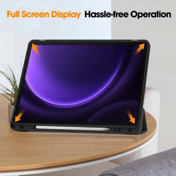 SKALO Samsung Tab S9/S9 FE Trifold Flip Cover - Sort