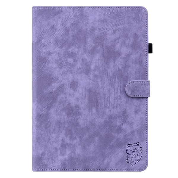 SKALO Lenovo Tab P12 Cute Tiger PU-læder Flip Cover - Lilla
