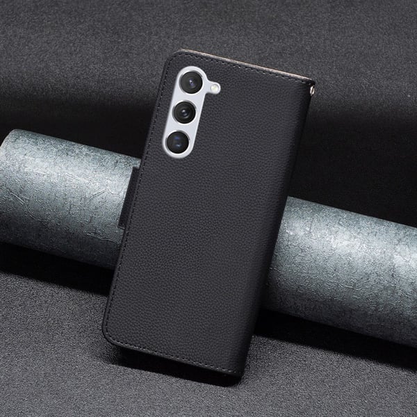 SKALO Samsung S24 Litchi Flip Cover - Sort