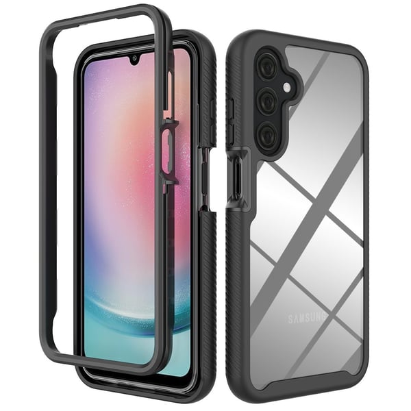SKALO Samsung A25 5G Stødsikker Clear Hybrid Cover - Sort