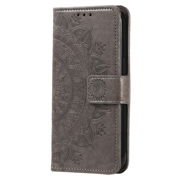 SKALO Samsung S23 FE Mandala lompakkokotelo - Harmaa
