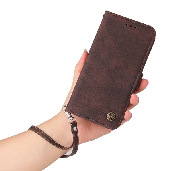 SKALO OnePlus 12R 5G Flip Cover m. pung i PU-læder - Brun