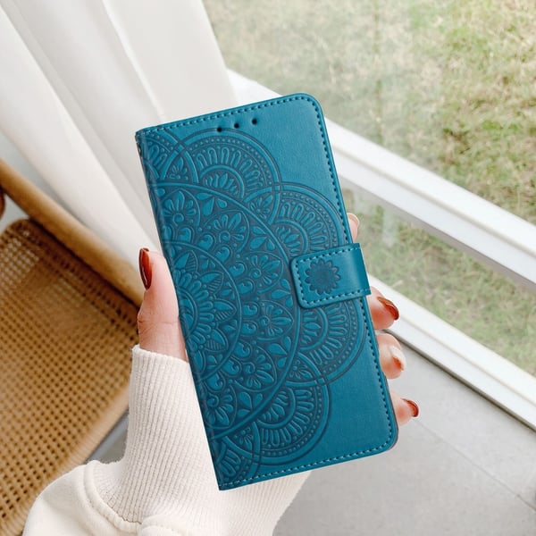 SKALO Samsung A15 5G Mandala Flip Cover - Blå