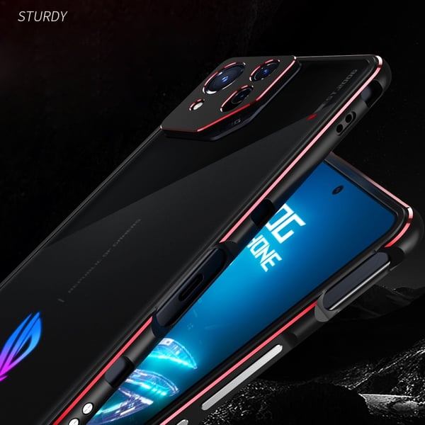 SKALO Asus ROG Phone 8 Pro 5G Førsteklasses metaltaske/ramme med kamerabeskyttelse - Sort