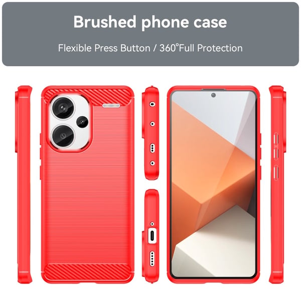SKALO Xiaomi Redmi Note 13 Pro+ Armor Carbon Stødsikker TPU-cover
