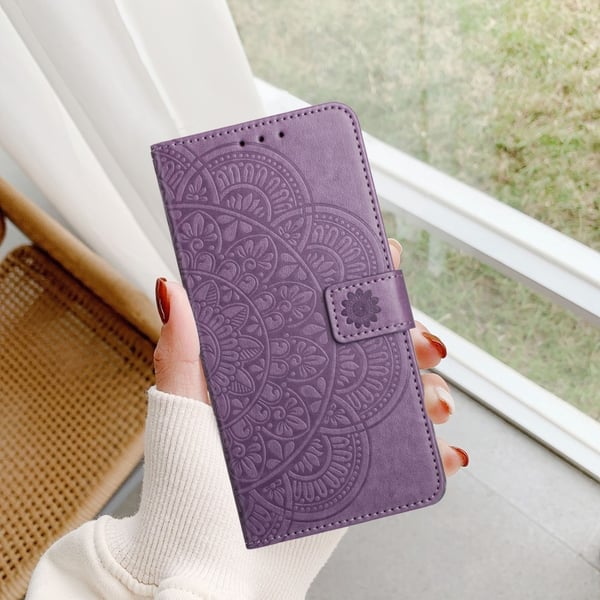 SKALO Xiaomi Redmi Note 13 Pro+ Mandala Flip Cover - Lilla