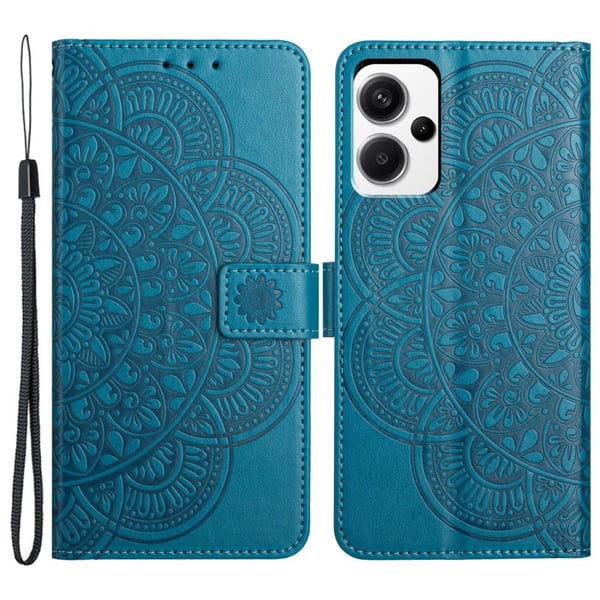 SKALO Xiaomi Redmi Note 13 Pro+ Mandala Flip Cover - Blå