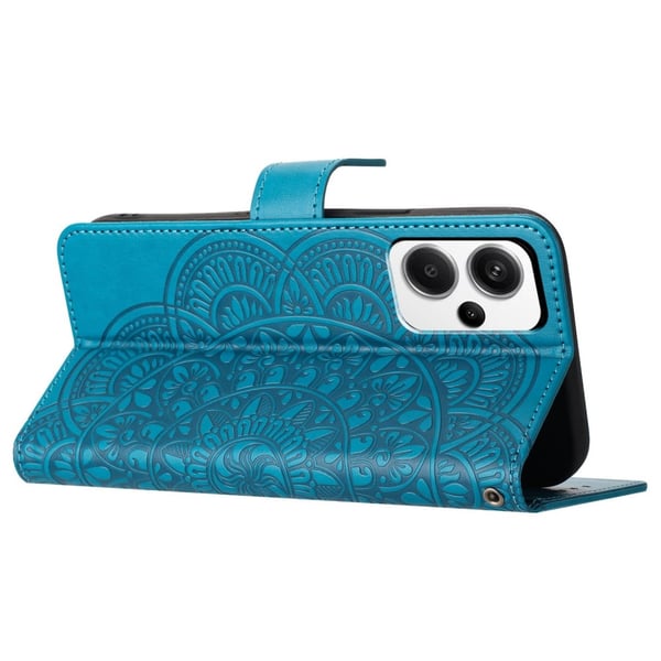 SKALO Xiaomi Redmi Note 13 Pro+ Mandala Flip Cover - Blå