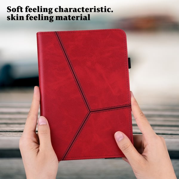 SKALO Samsung Tab A8 PU-læder Flip Cover - Rød