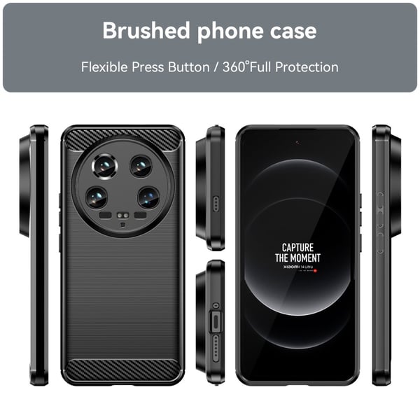 SKALO Xiaomi 14 Ultra 5G Armor Carbon Stødsikker TPU-cover