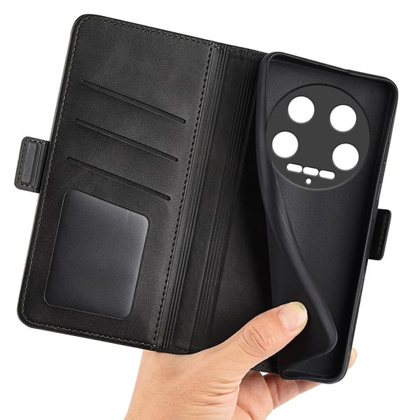 SKALO Xiaomi 14 Ultra 5G Premium Wallet Flip Cover - Sort