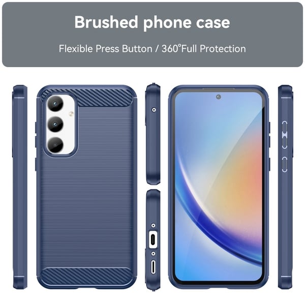 SKALO Samsung A35 5G Armor Carbon Stødsikker TPU-cover