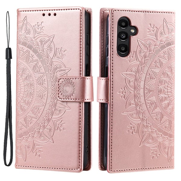 SKALO Samsung A35 5G Mandala Flip Cover - Rosa guld