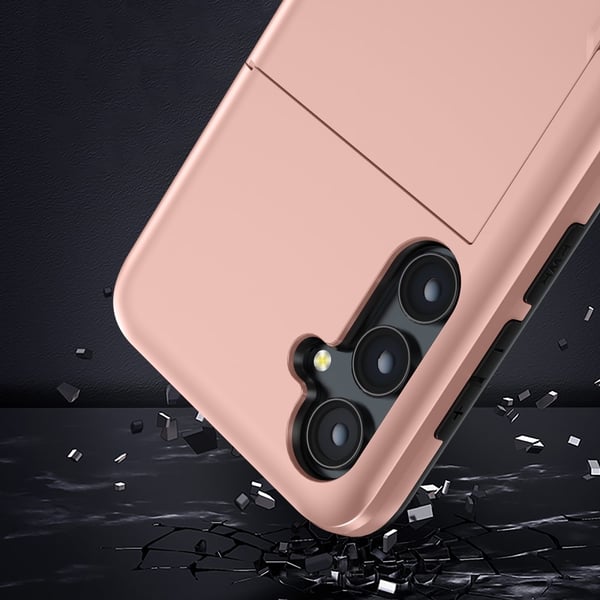 SKALO Samsung A55 5G Armor Cover kortholder - Rosa guld